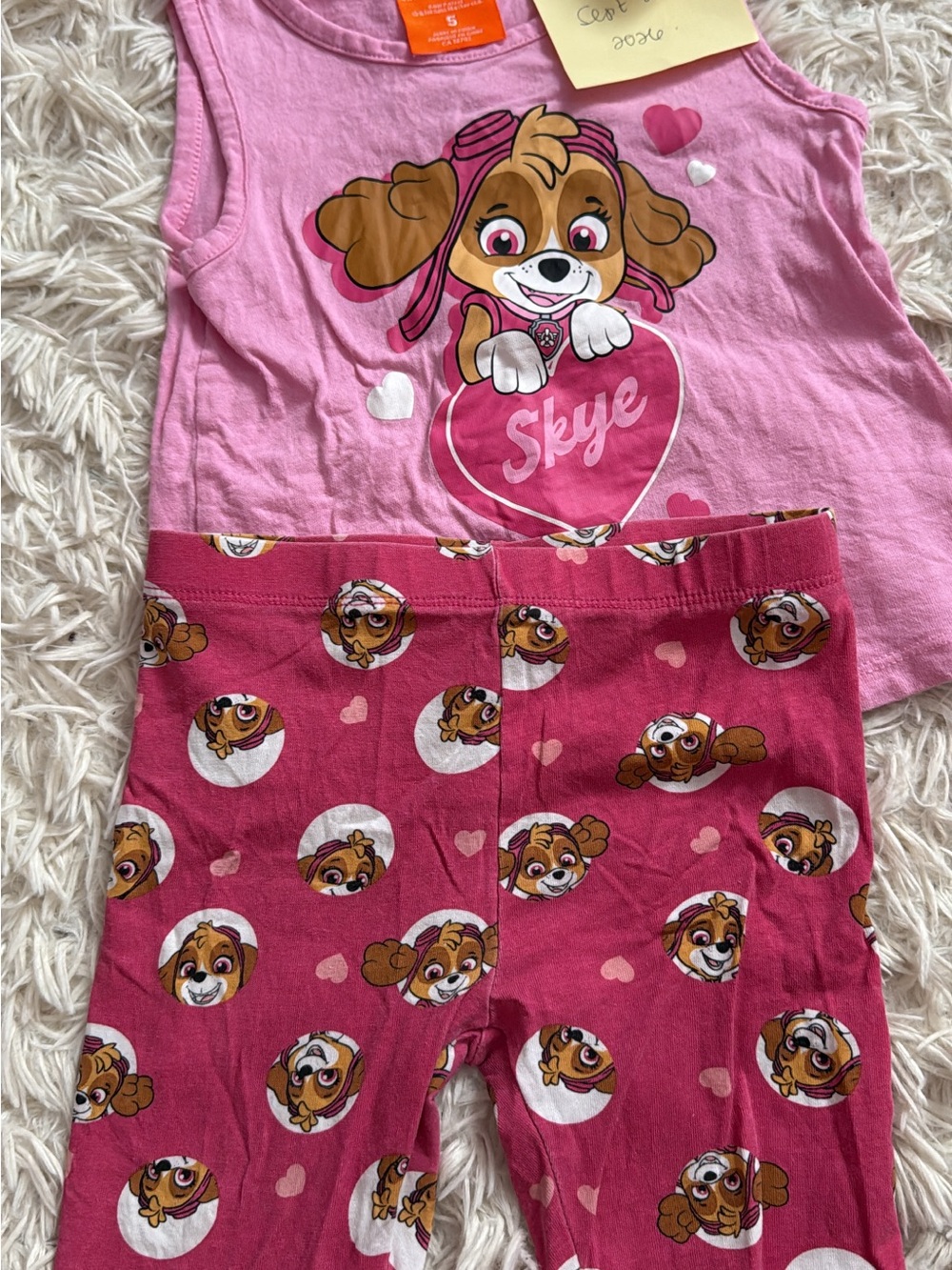 Paw Patrol Skye Pink and Dark Pink Girls Short Set